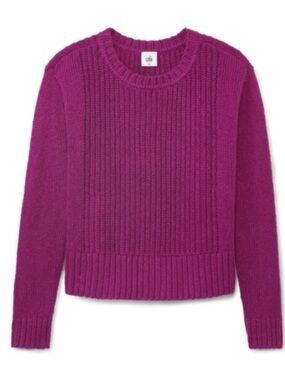 CAbi Devoted Magenta Ribbed Crewneck Sweater. Large. NWOT.